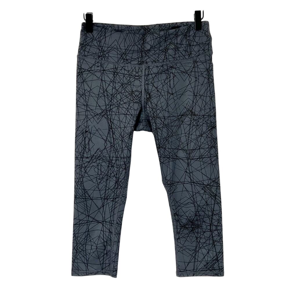 Alo Yoga Geometric Crop Gray Women Leggings Size Small